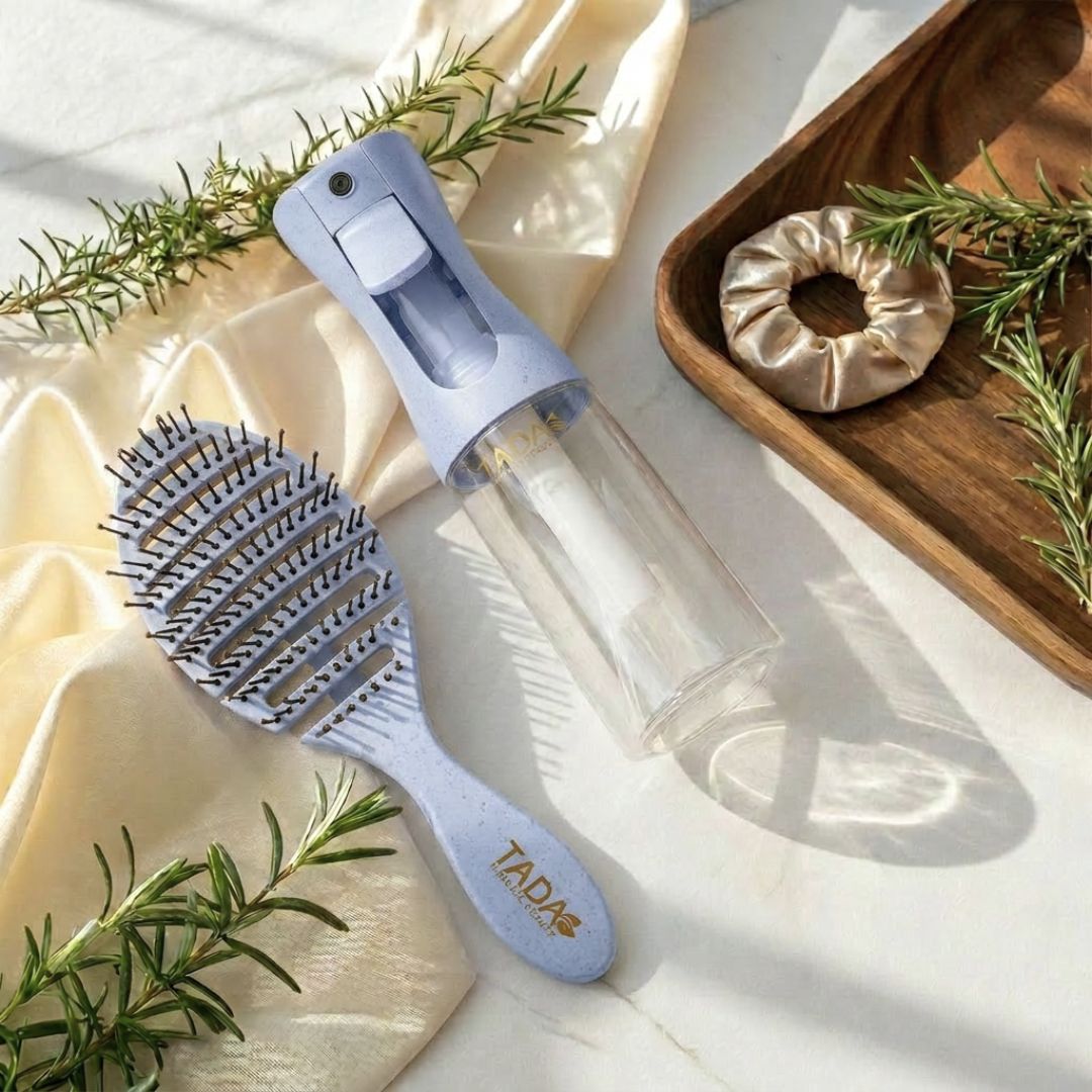Natural Care Hairbrush & Spray Set Blue