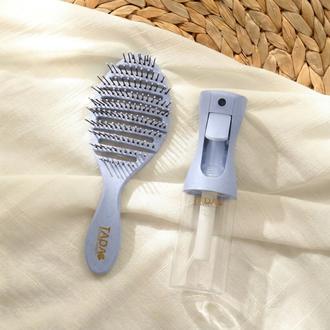 Natural Care Hairbrush & Spray Set Blue