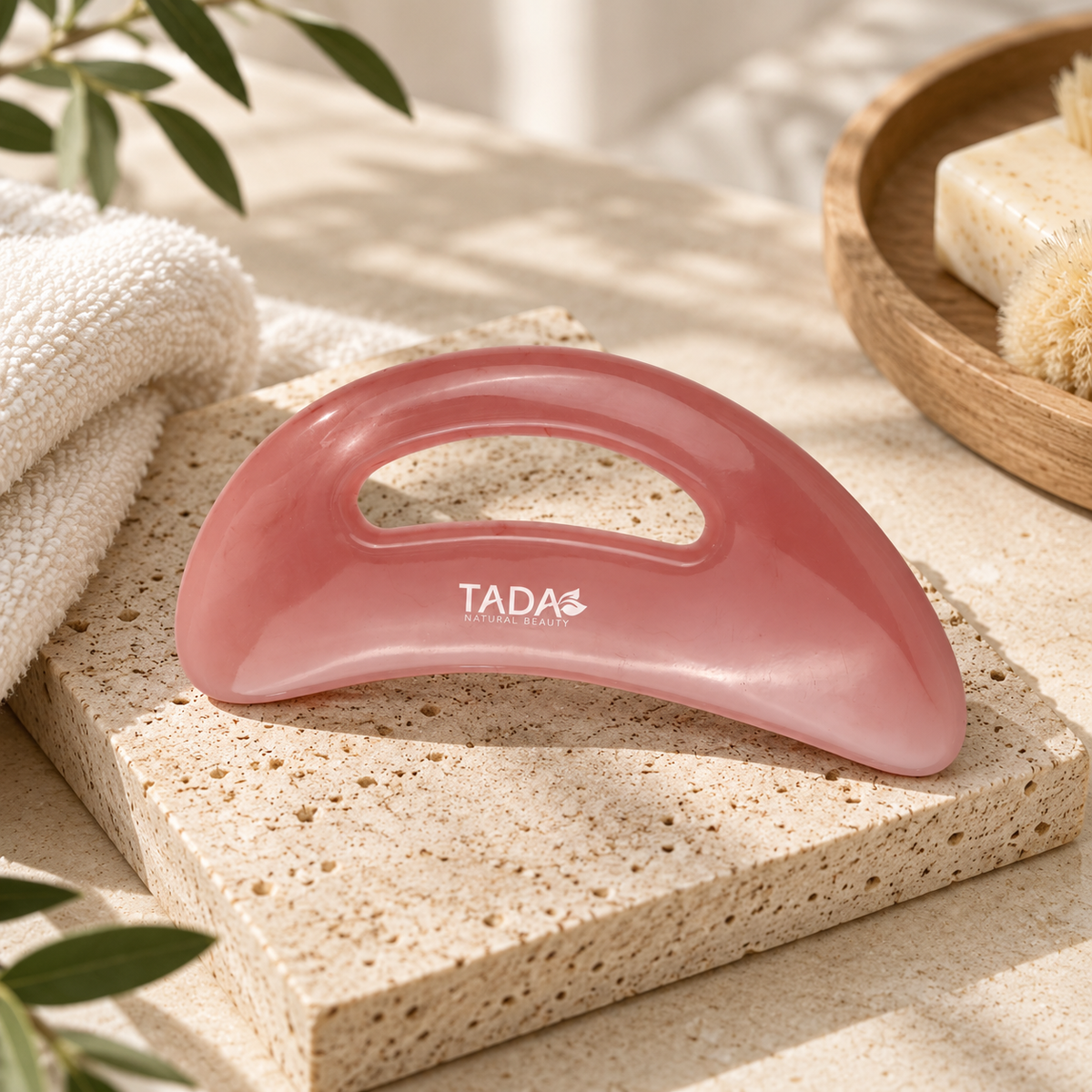 Body Gua Sha Massage Tool with Finger Grip, Pink
