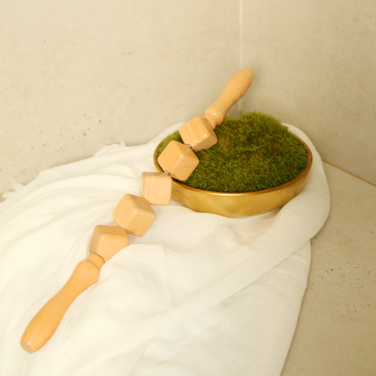 Wooden Cubed Massage Roller