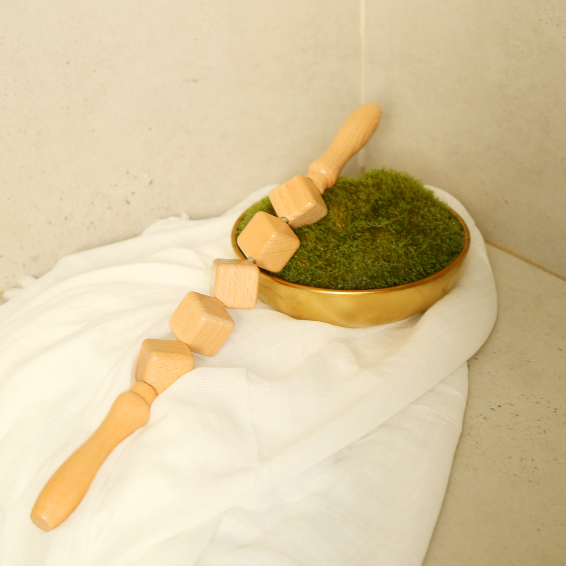 Wooden Cubed Massage Roller