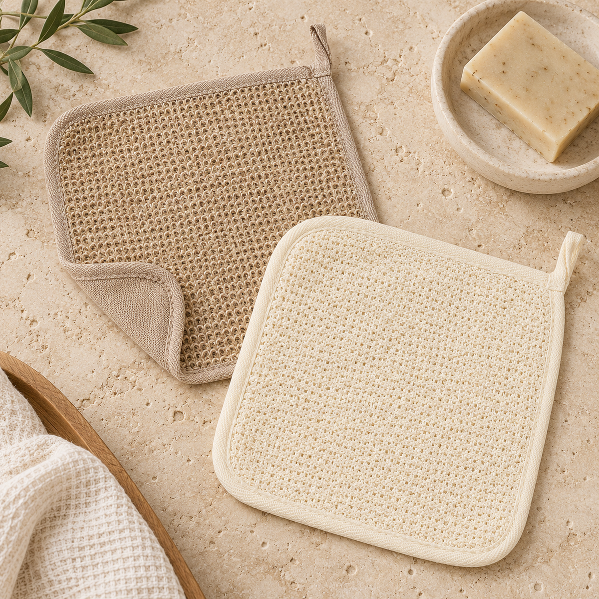 Natural Exfoliating Face Towels 4Pcs Set