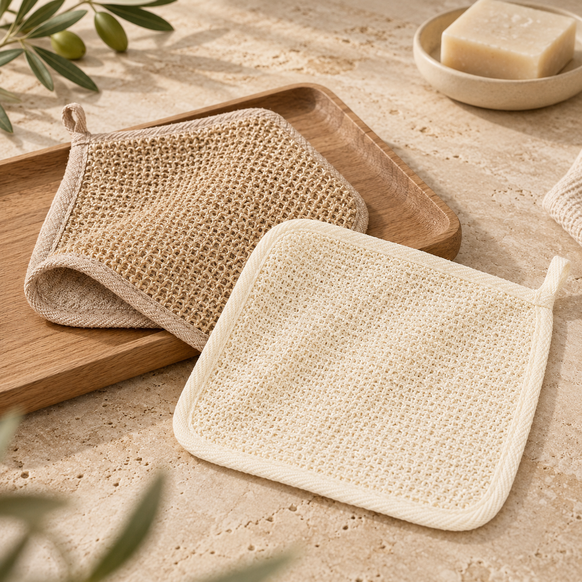 Natural Exfoliating Face Towels 4Pcs Set