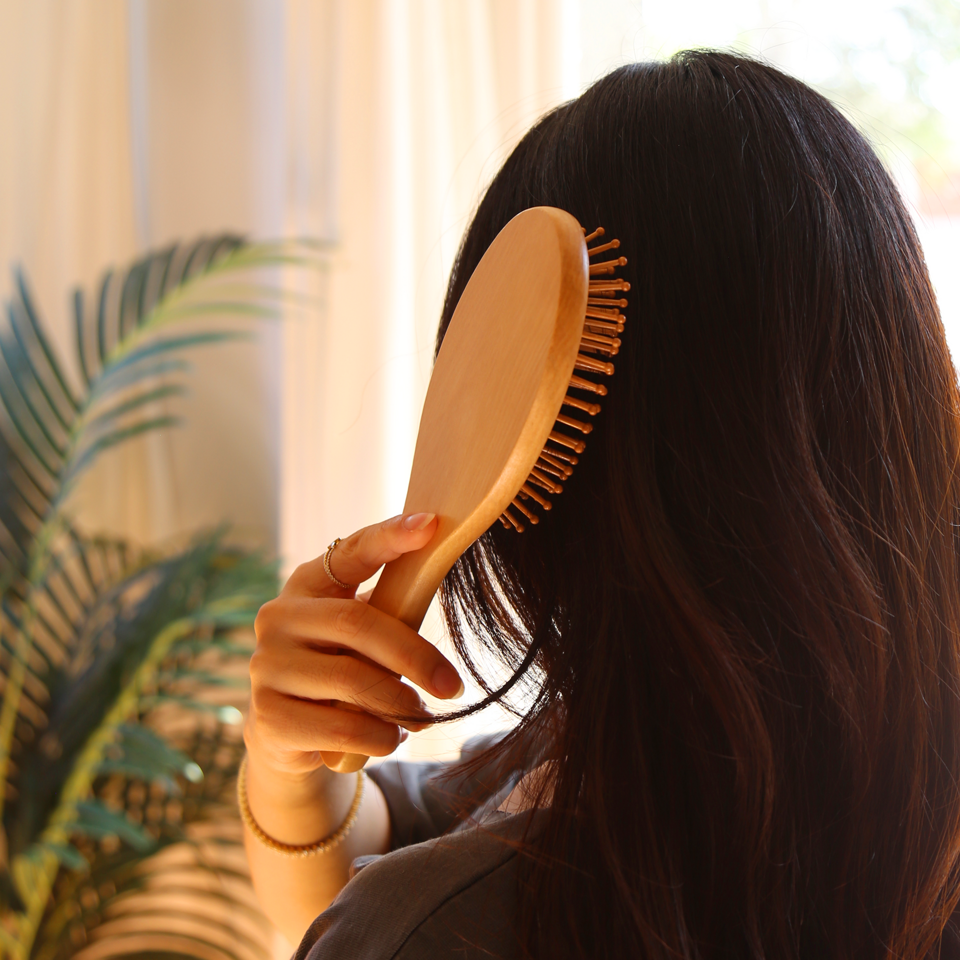 Wood Pin Hair Brush