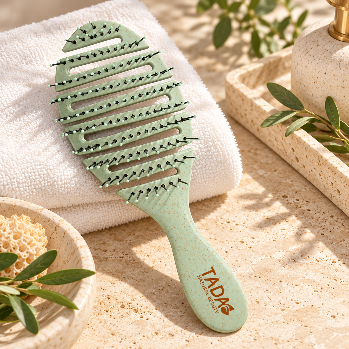 Detangler Hair Brush, Green