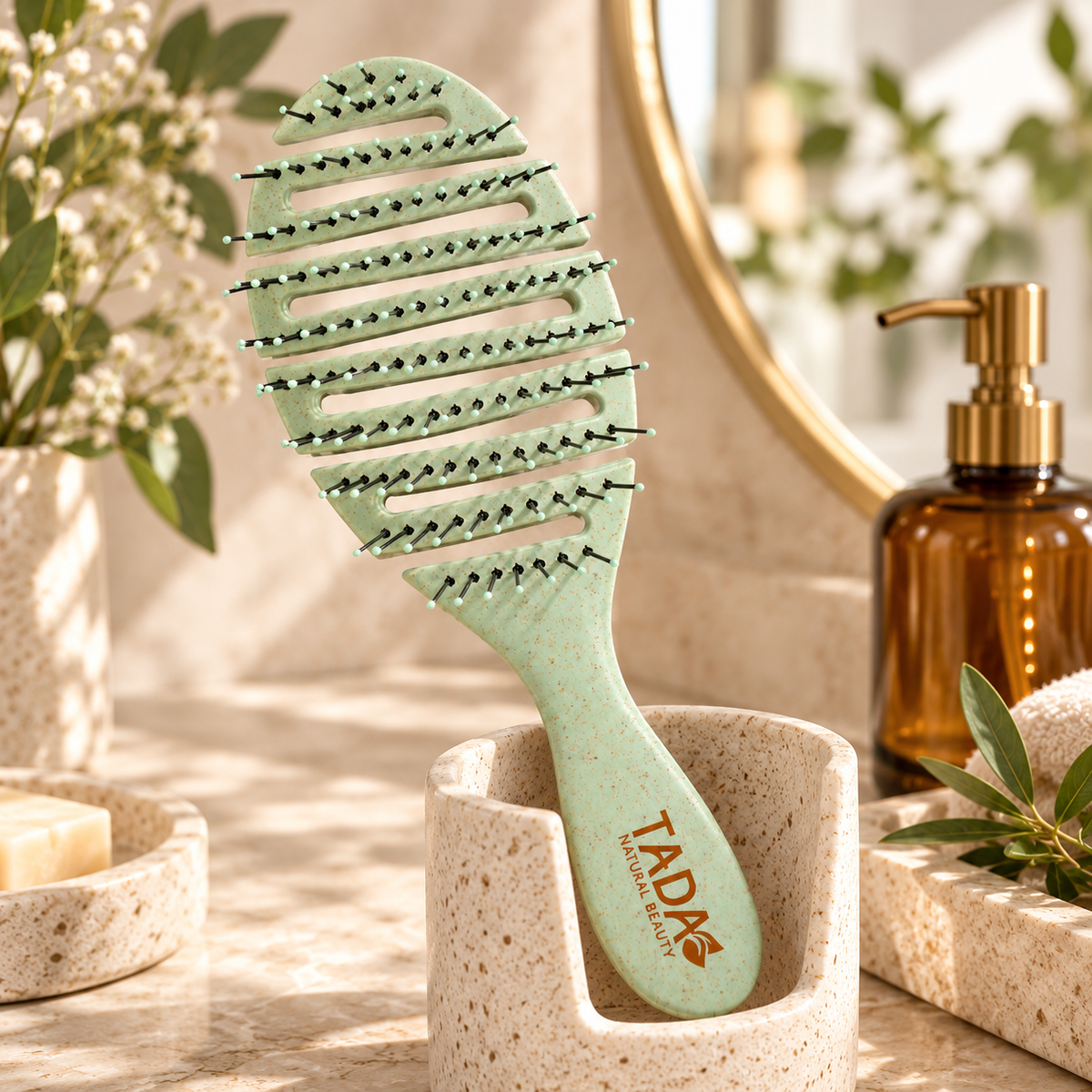 Detangler Hair Brush, Green
