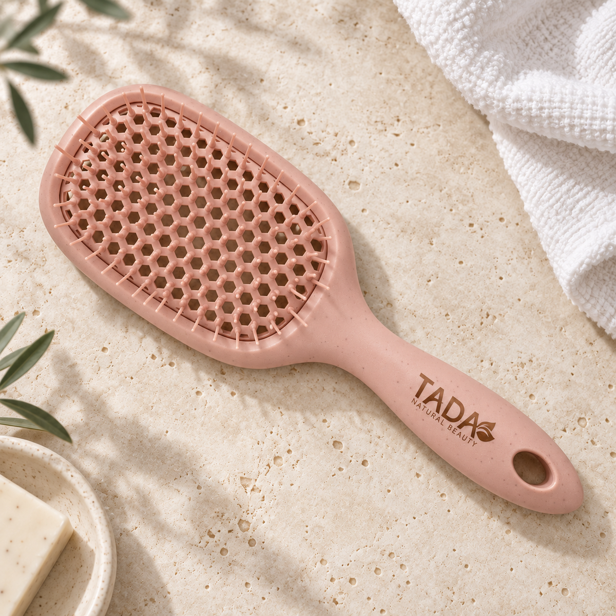 Biodegradable Wheat Straw Vent Hair Brush, Mauve