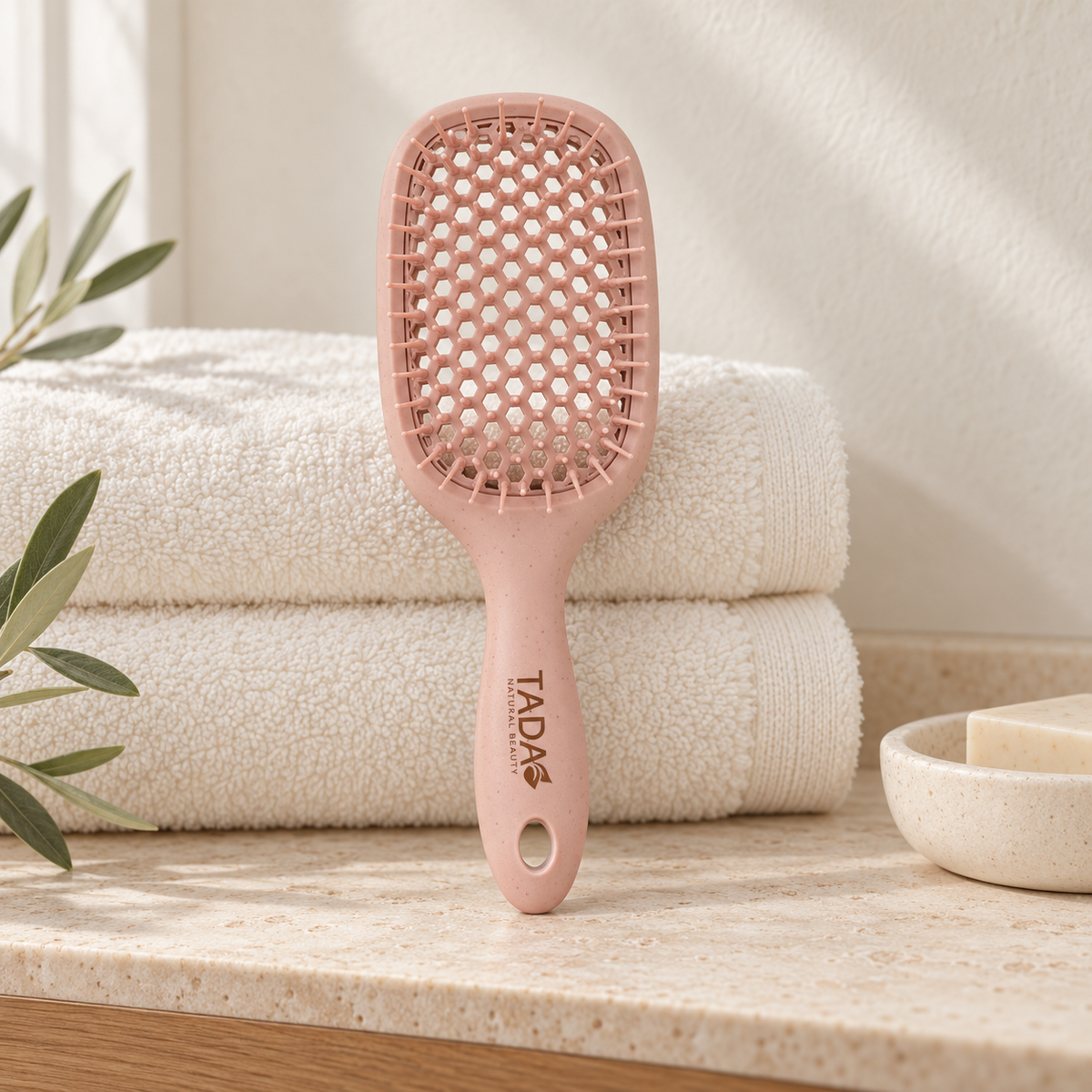 Biodegradable Wheat Straw Vent Hair Brush, Mauve