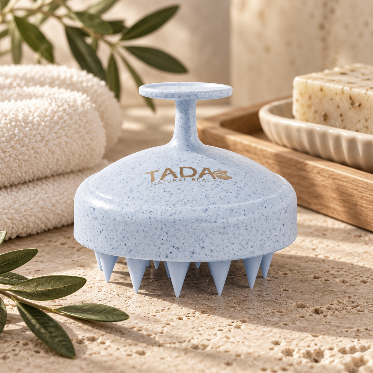 Biodegradable Wheat Straw Shampoo Scalp Brush, Blue