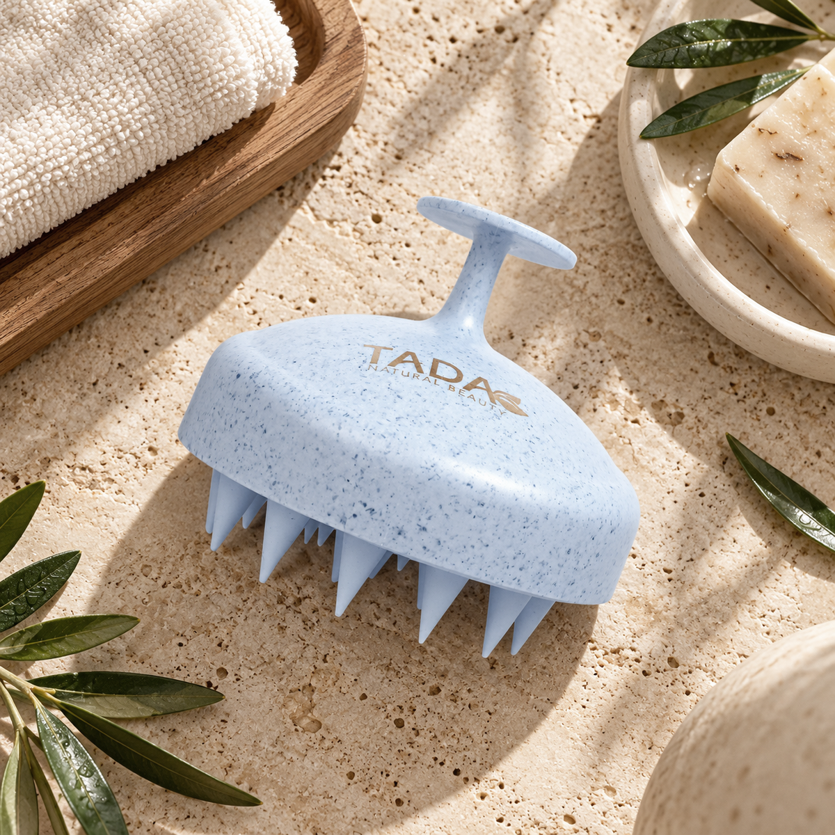 Biodegradable Wheat Straw Shampoo Scalp Brush, Blue