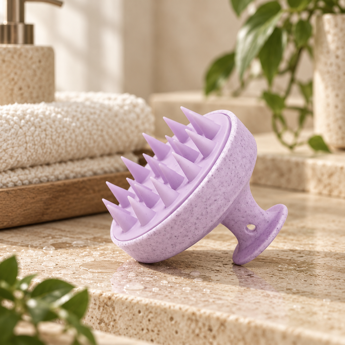 Biodegradable Wheat Straw Shampoo Scalp Brush, Lavender
