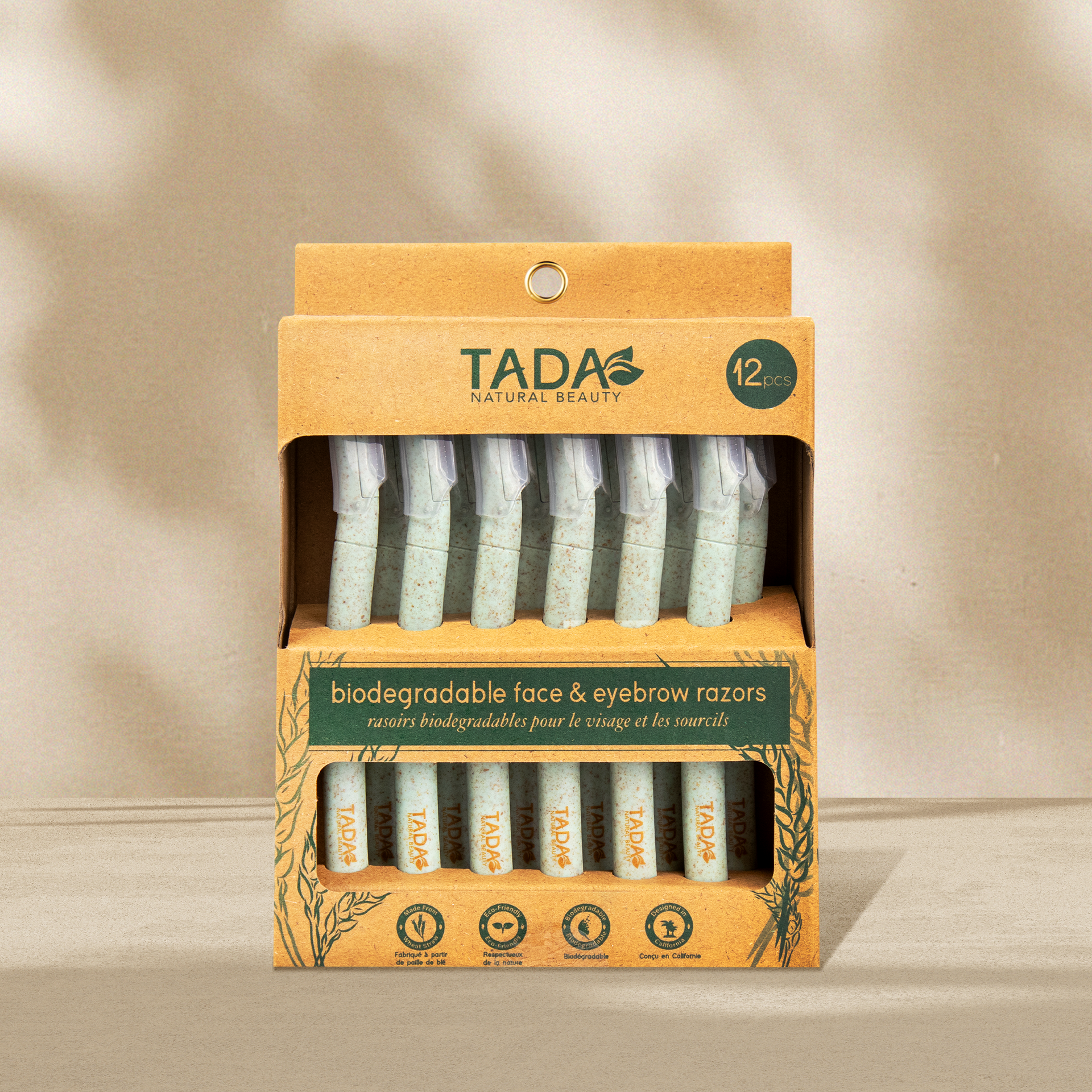 Biodegradable Eyebrow Razor Green 12pk