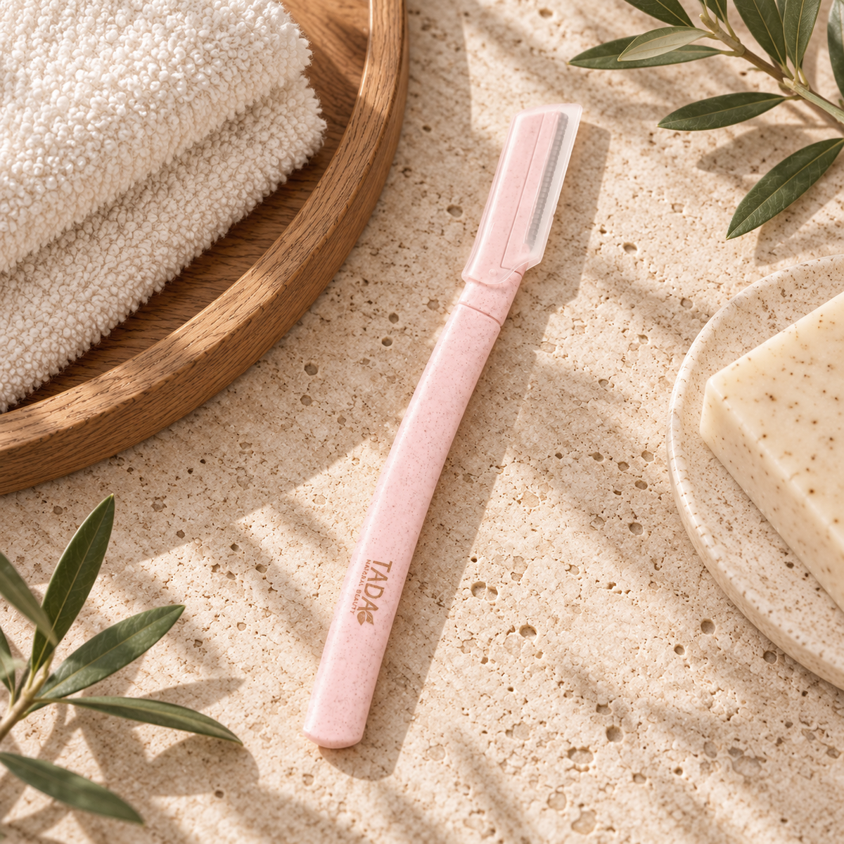 Biodegradable Wheat Straw Dermaplaning Razor 24Pcs Set, Pink