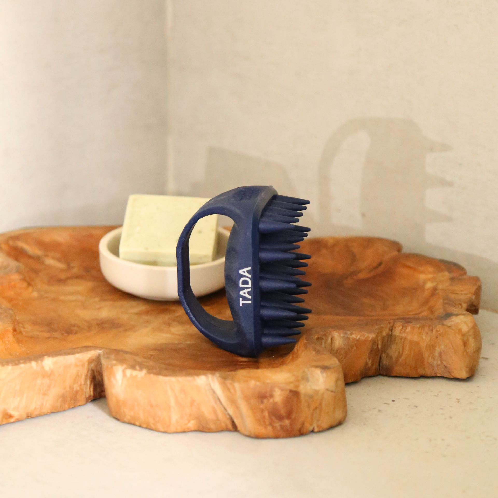 Scalp Massaging Shampoo Brush with Handle Navy