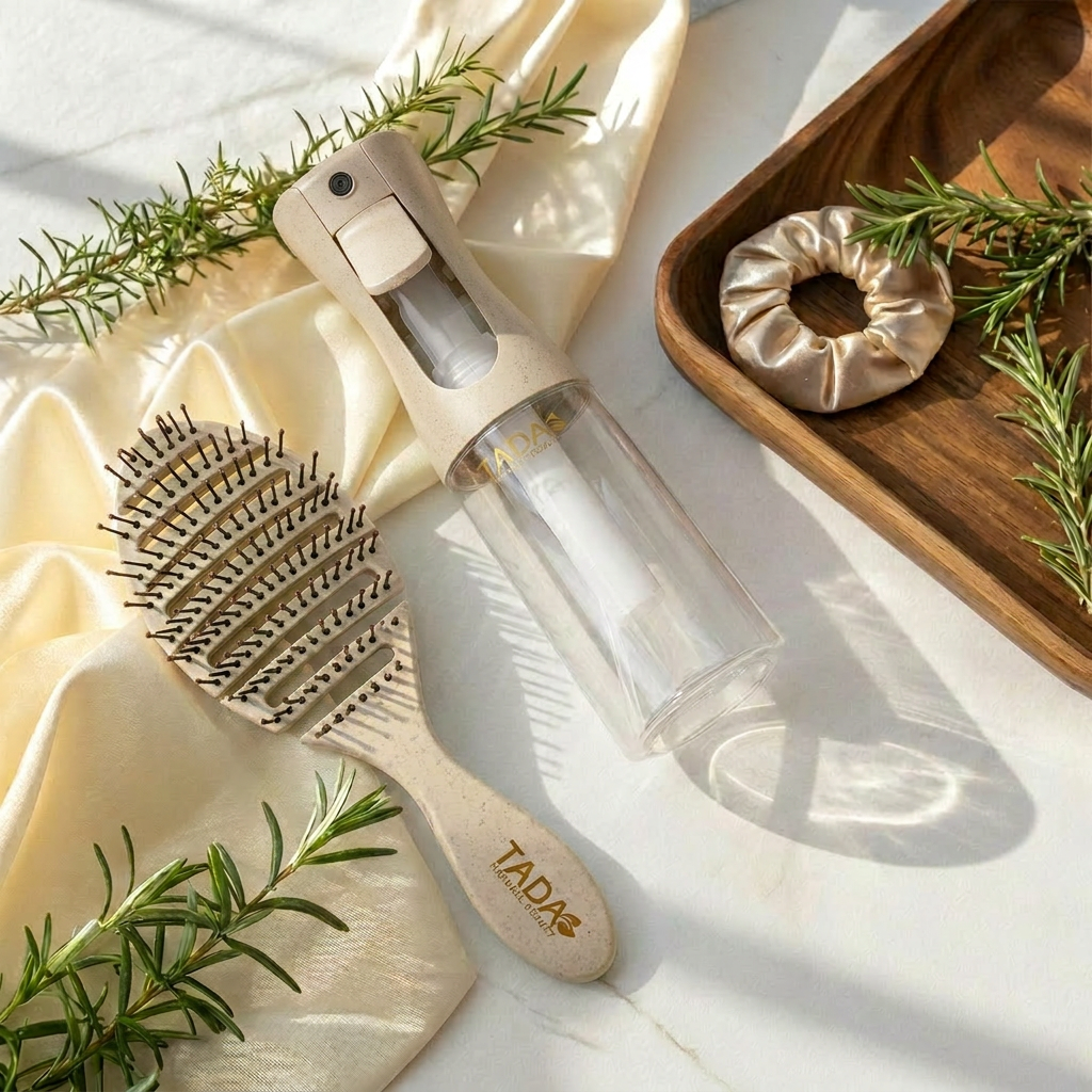 Natural Care Hairbrush & Spray Set Beige